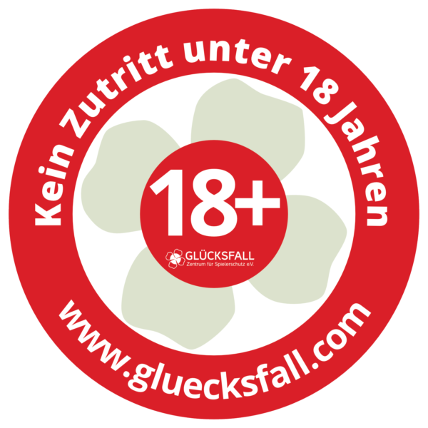 Kein Zutritt unter 18 Jahren Aufkleber von Glücksfall für Jugendschutz und Spielerschutz